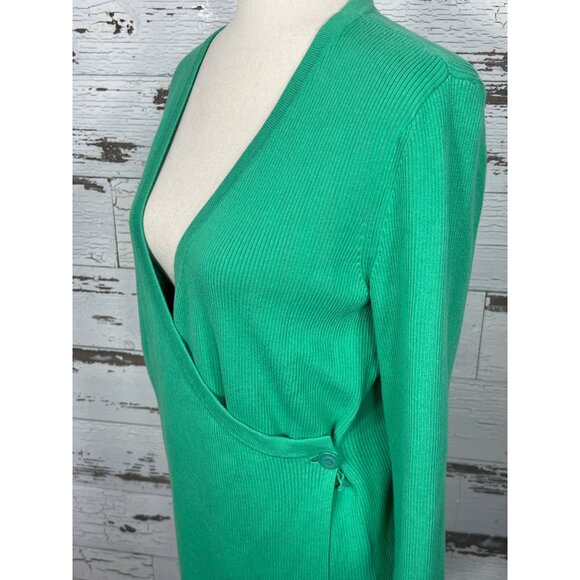CABI Cocktail Cardigan Wrap Front V-Neck Spearmint Green Sz M #6244 EUC - Picture 5 of 6